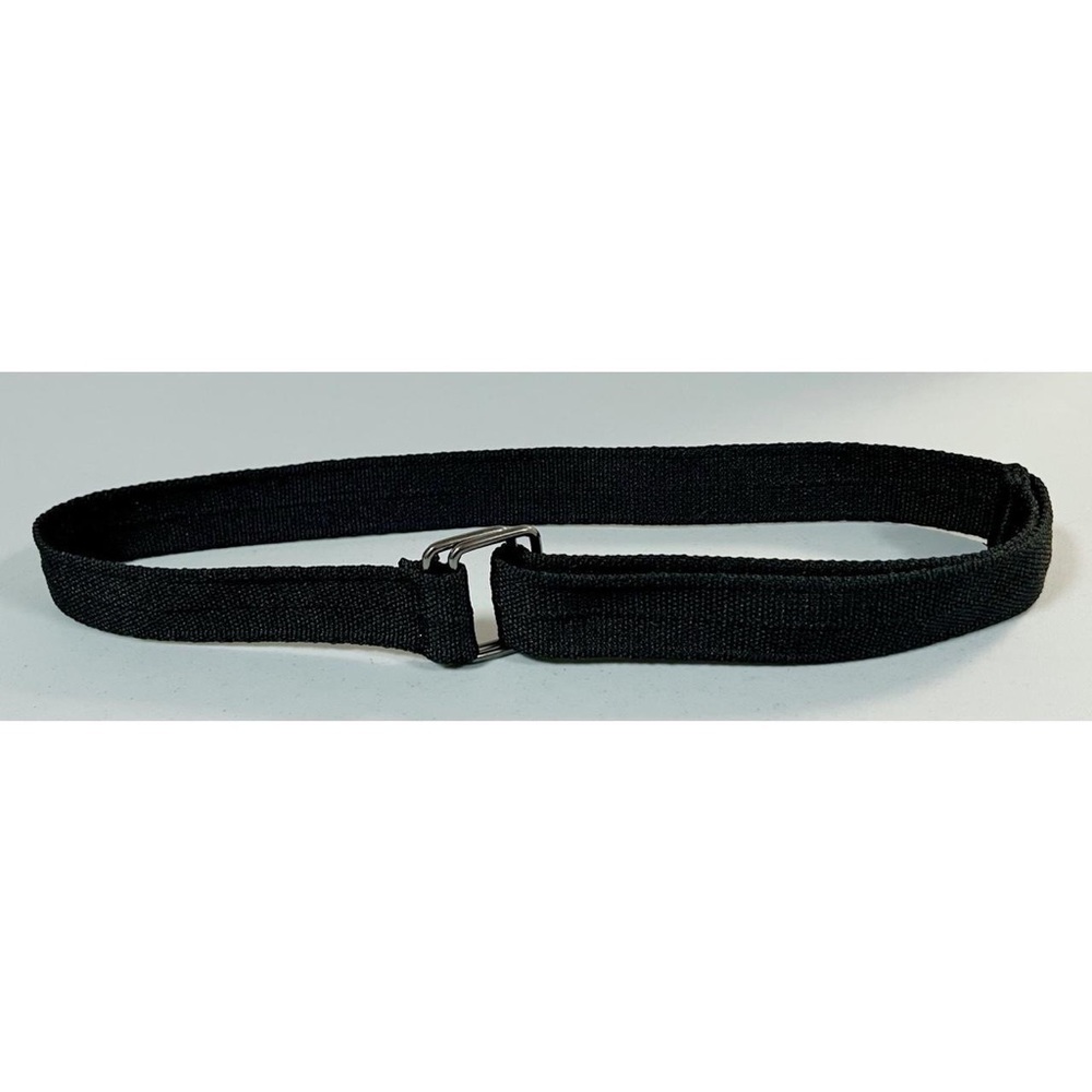 Black Canvas Web Belt With Double Square Ring Buc… - image 1